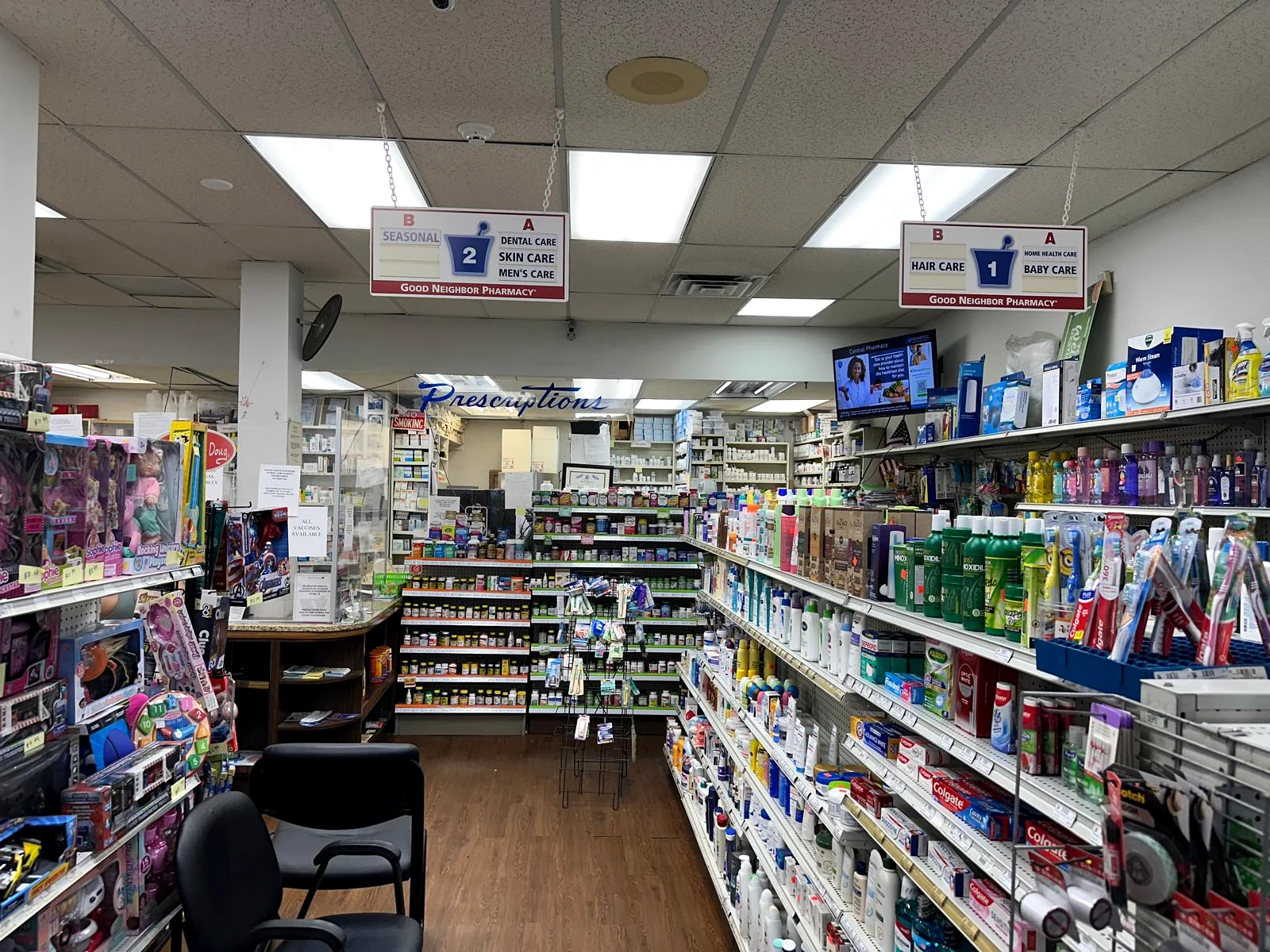 Central Pharmacy prescription and health products area
